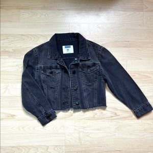 Kid’s Black Distressed Jean Jacket